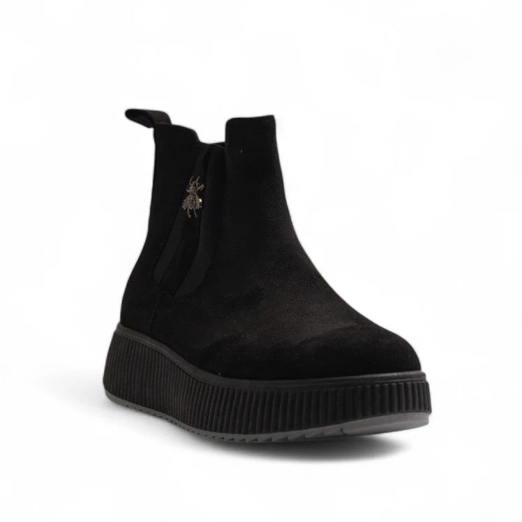 Europeon Union Women Black Chamois Half Boot #3260