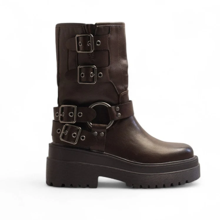 Europeon Union Women Brown Leather Half Boot #3295