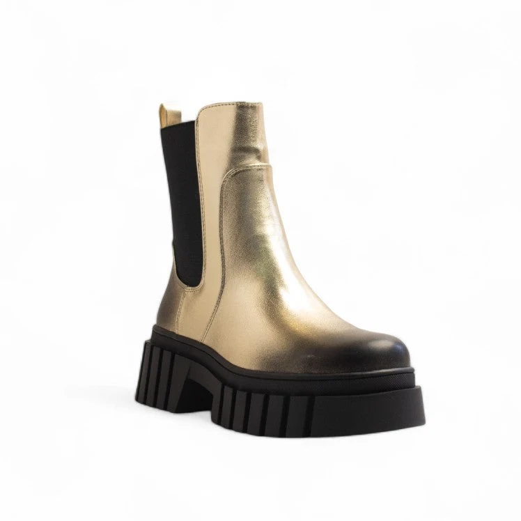 Europeon Union Women Gold Leather Half Boot #3301