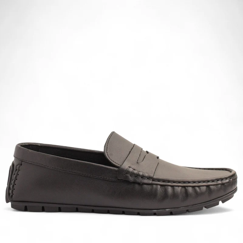 Men Black Leather Espadrilles #4815