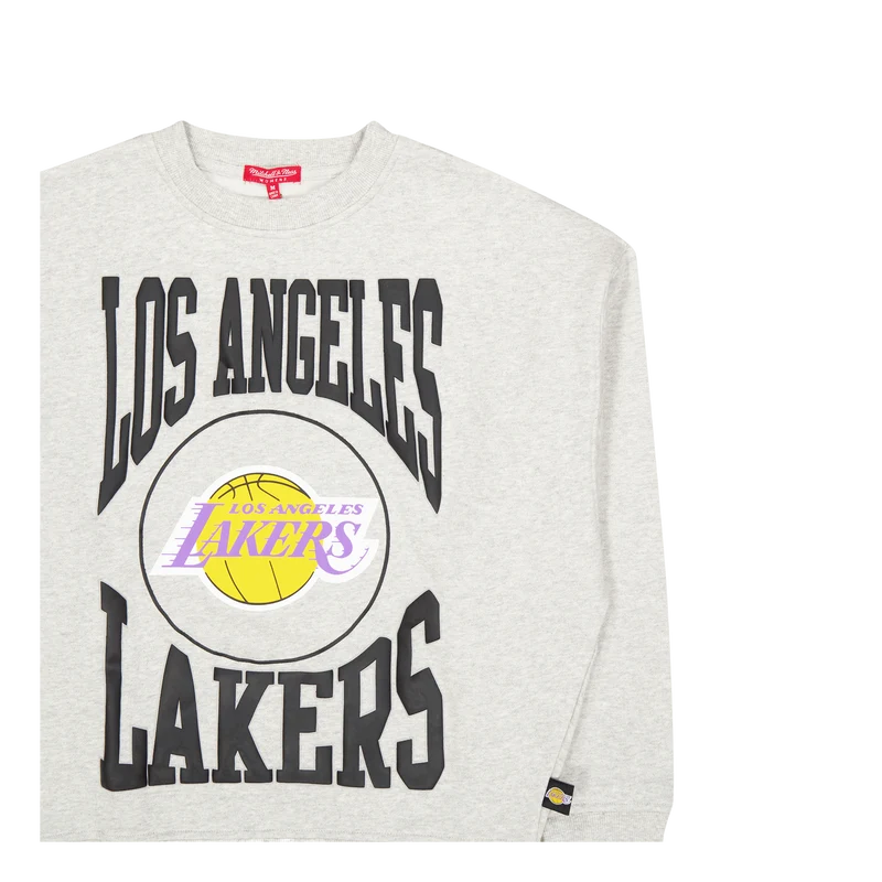 Lakers Womens Logo Lt Crew 3.0 Grey Heather