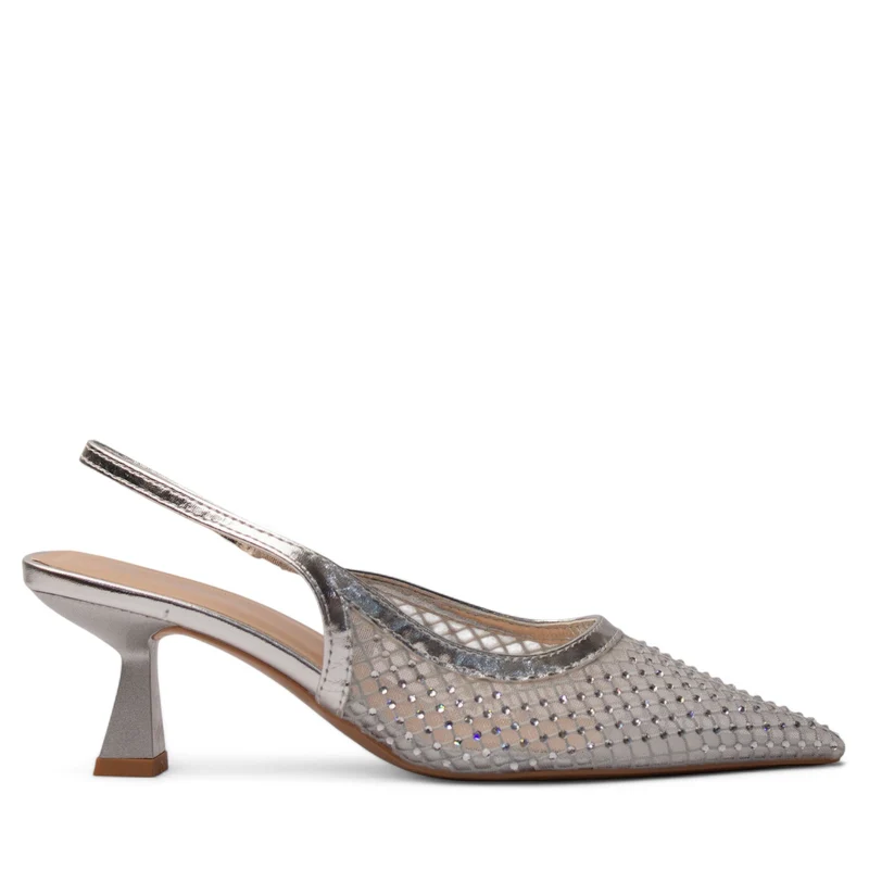 Europeon Union Women Silver Satin Heels #4137