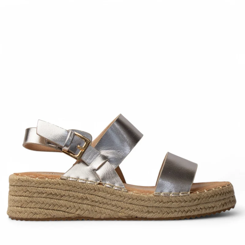Europeon Union Women Silver Leather Sandal #4126