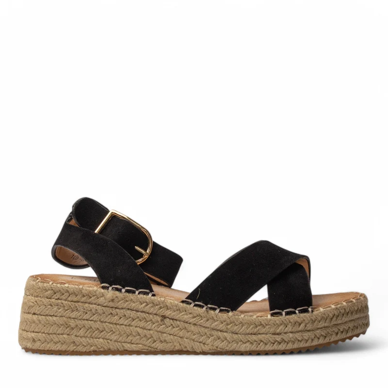 Europeon Union Women Black Chamois Sandal #4124