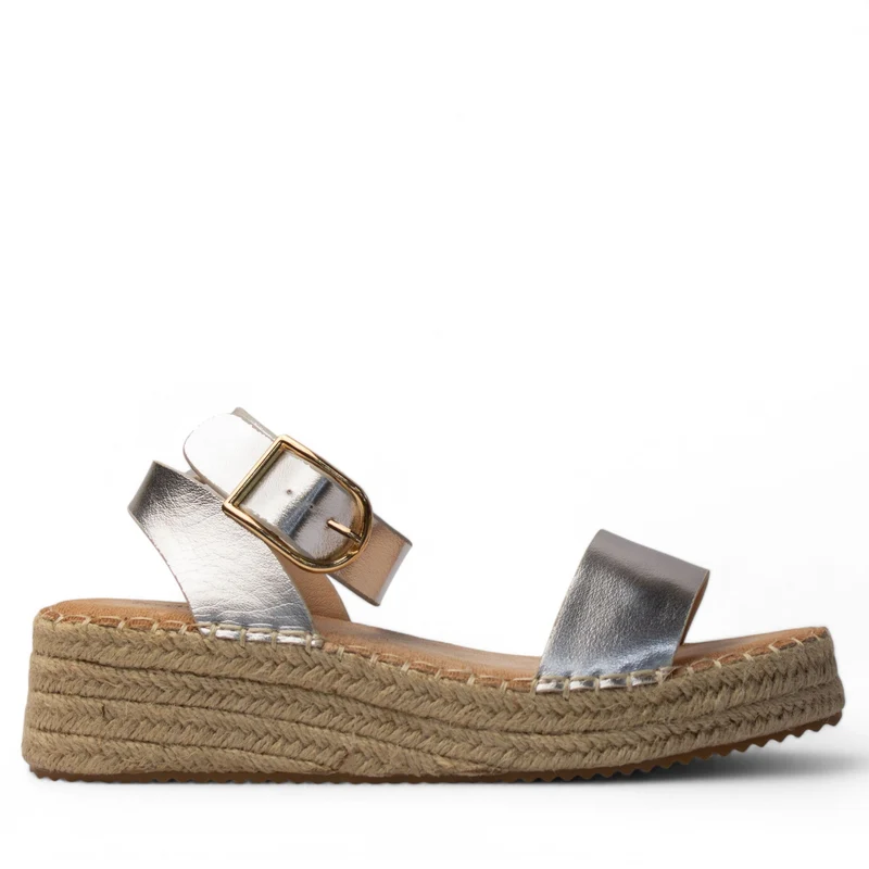 Europeon Union Women Silver Leather Sandal #4121