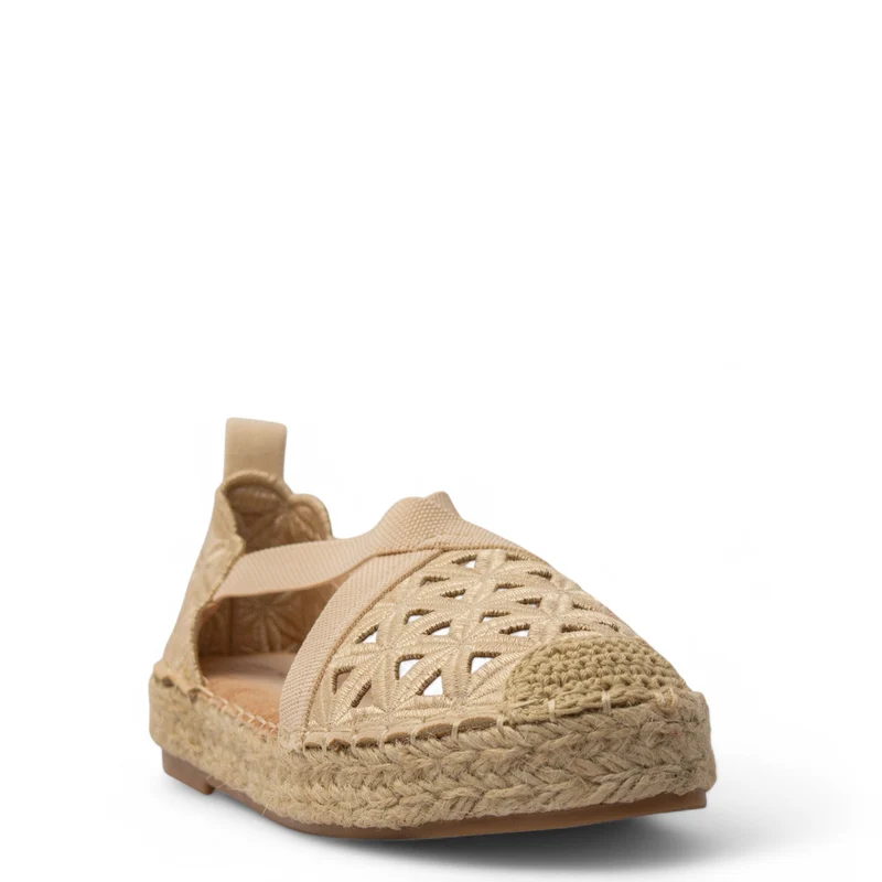 Europeon Union Women Beige Cloth Wedges #3882