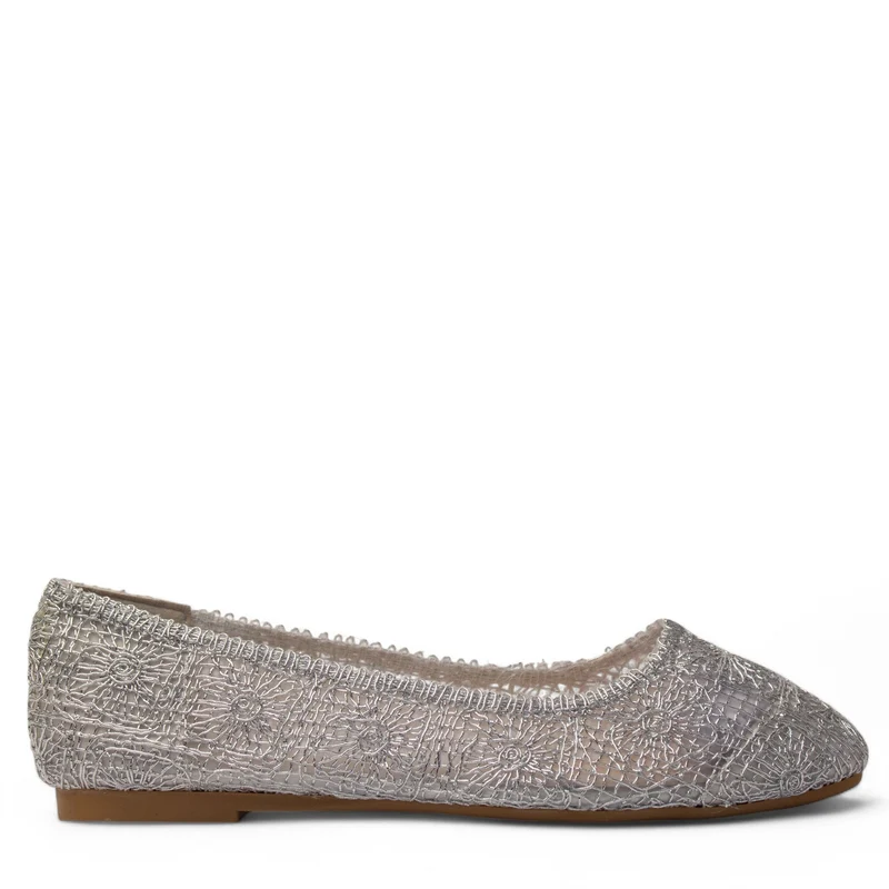 Europeon Union Women Silver Satin Shoe #3869