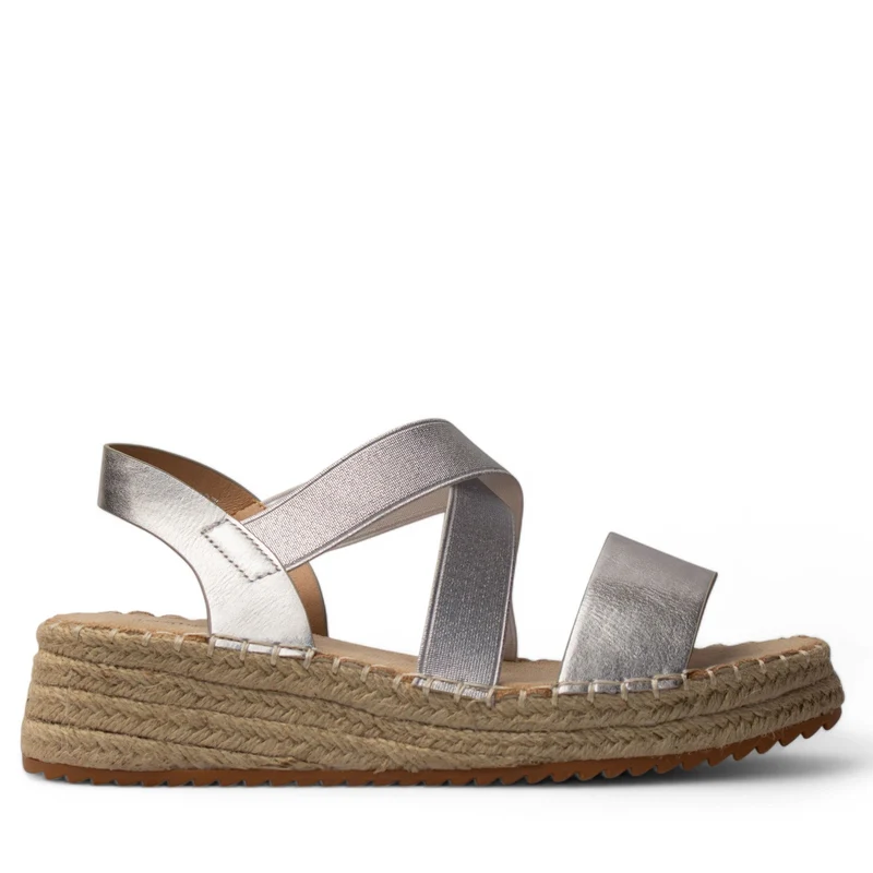 Europeon Union Women Silver Leather Sandal #4117