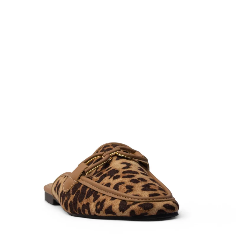 Europeon Union Women Leopard Chamois Mules #4109