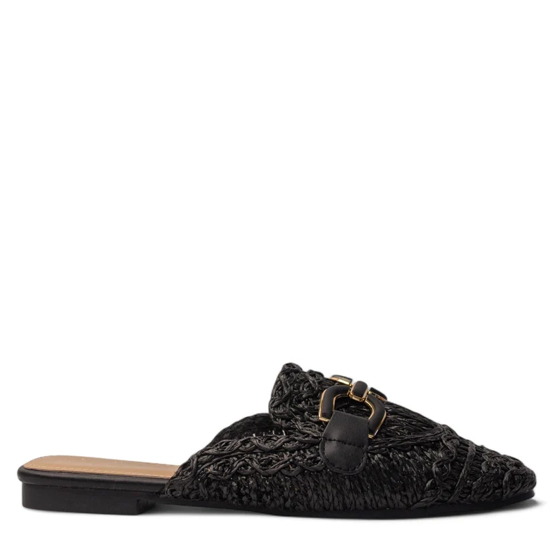Europeon Union Women Black Magdool Mules #4106