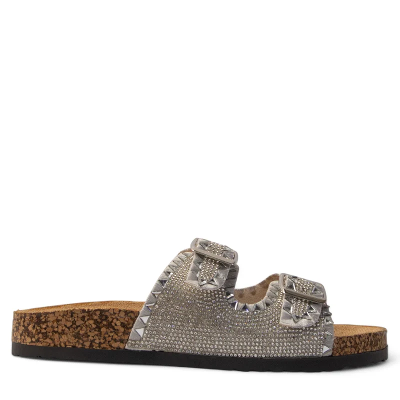 Europeon Union Women Silver Glitter Slipper #3847