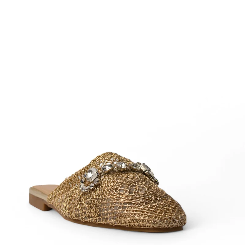 Europeon Union Women Silver Satin Mules #4105