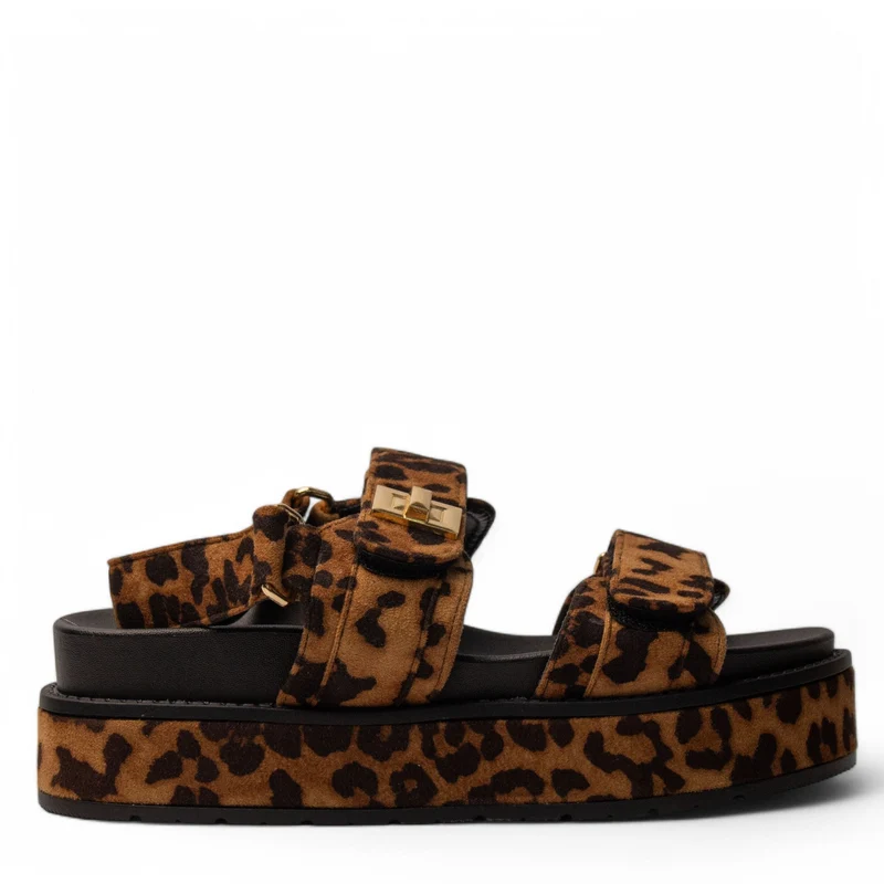 Europeon Union Women Leopard Chamois Sandal #4101