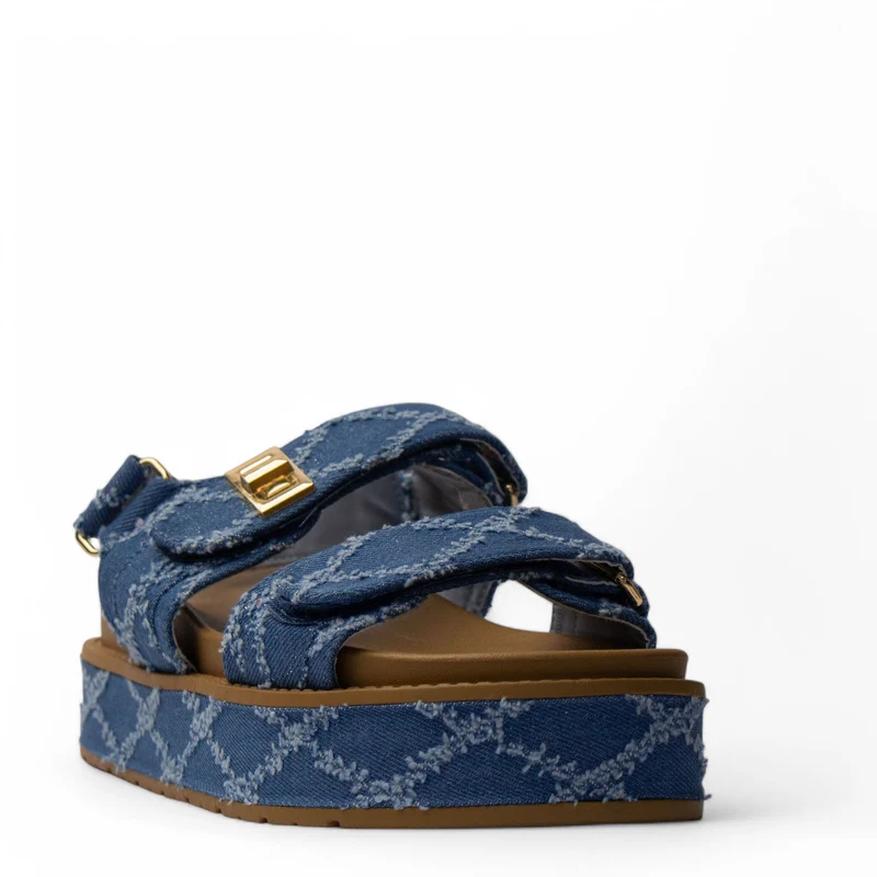 Europeon Union Women Blue Cloth Sandal #4100