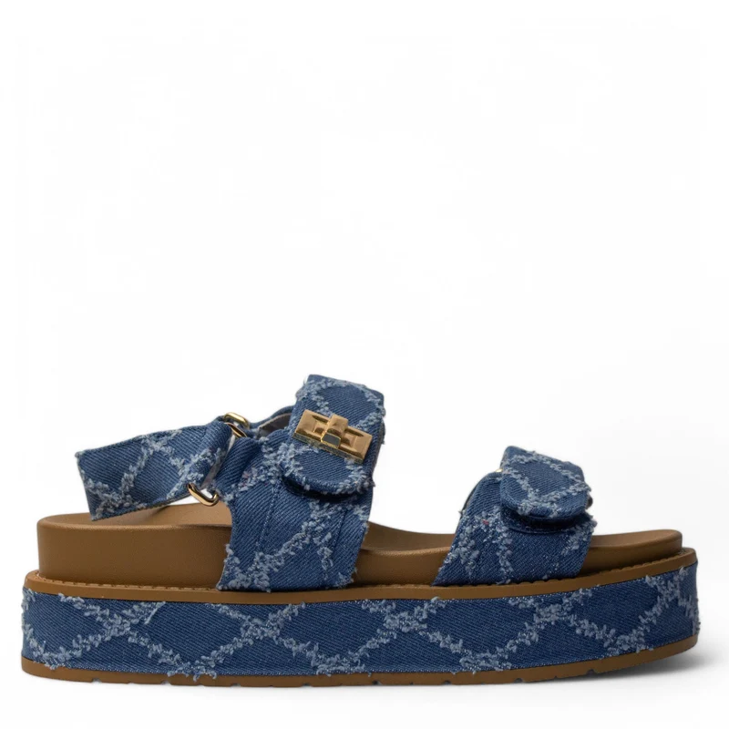 Europeon Union Women Blue Cloth Sandal #4100