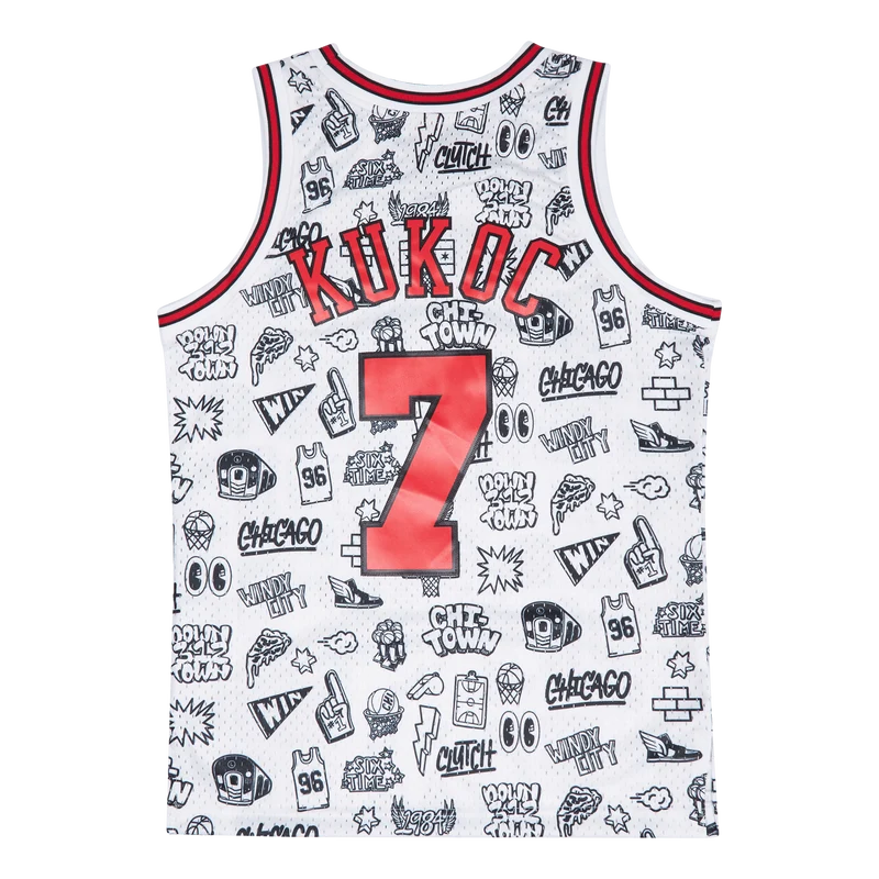 Bulls Doodle Swingman Jersey - Toni Kukoc