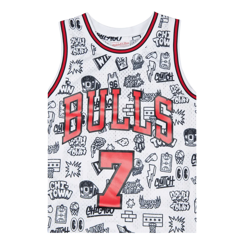 Bulls Doodle Swingman Jersey - Toni Kukoc