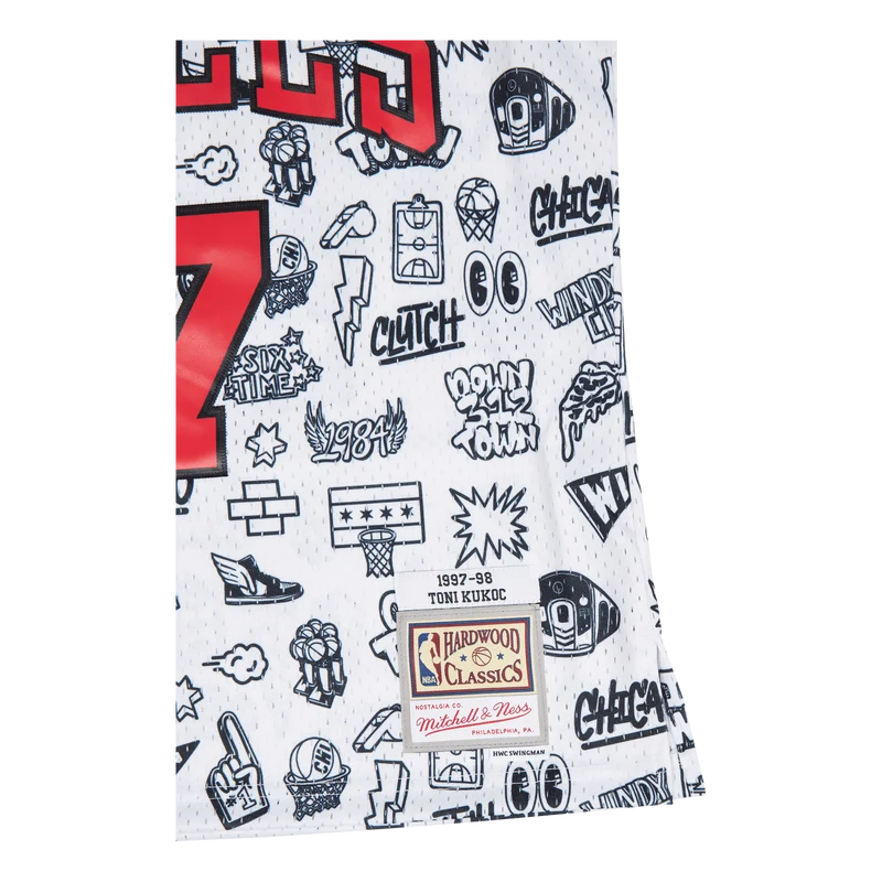 Bulls Doodle Swingman Jersey - Toni Kukoc