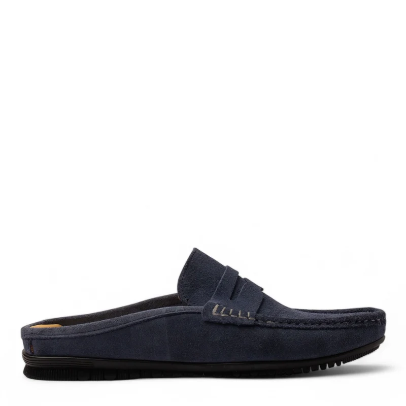 Men Navy Leather Shoe #4881