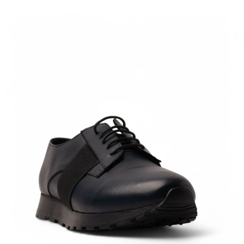 Men Navy Leather Shoe #4878
