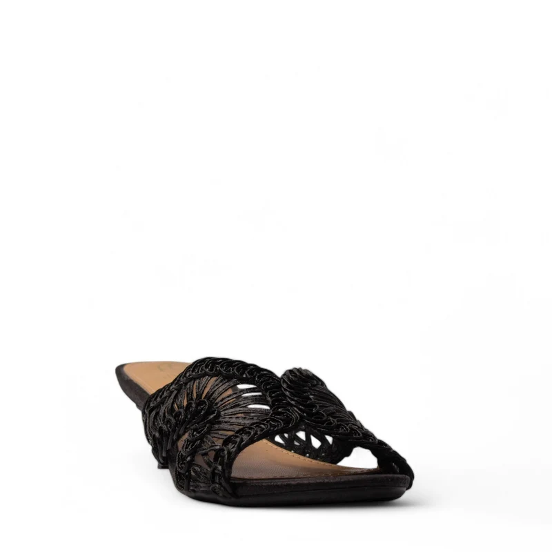 Europeon Union Women Black Leather Heels #4077