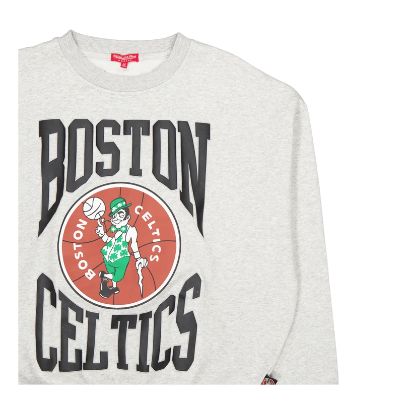Celtics Womens Logo Lt Crew 3. Grey Heather