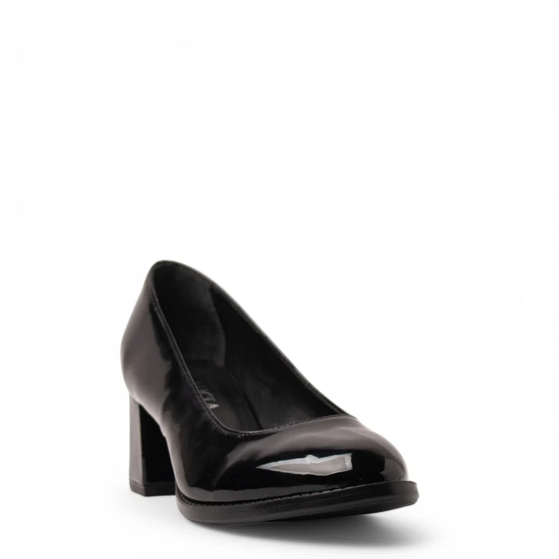 Women Black Vernis Leather Shoe #3638