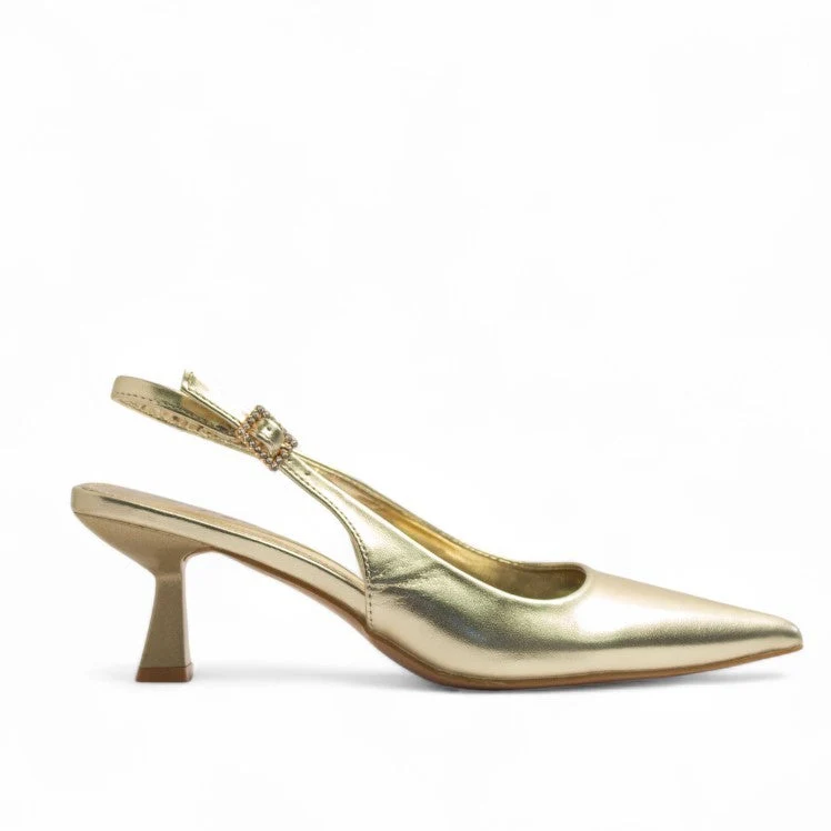 Europeon Union Women Gold Leather Soiree #3154