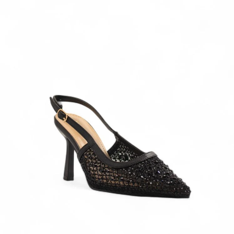 Europeon Union Women Black Glitter Soiree #3316