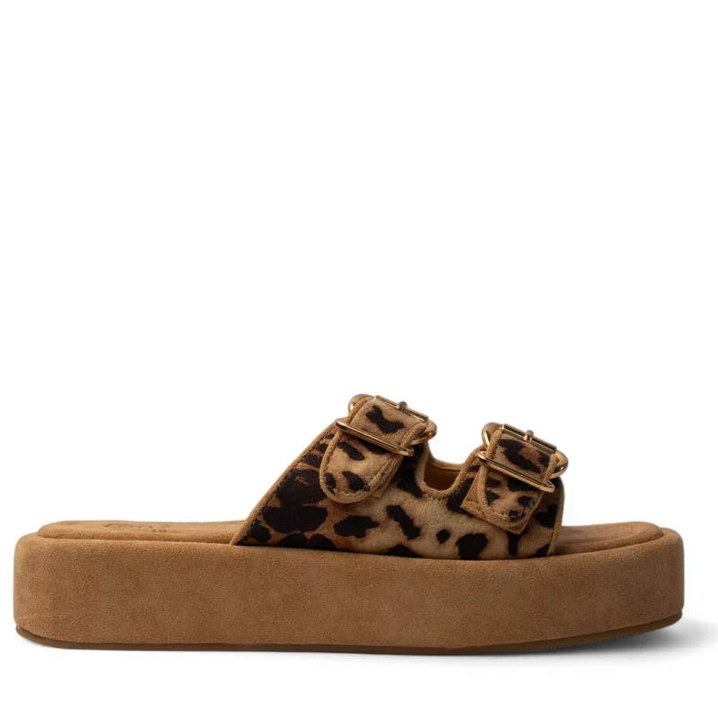 Europeon Union Women Leopard Chamois Slipper #4053