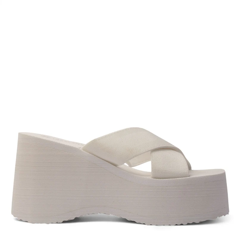 Europeon Union Women White Cloth Slipper #3903