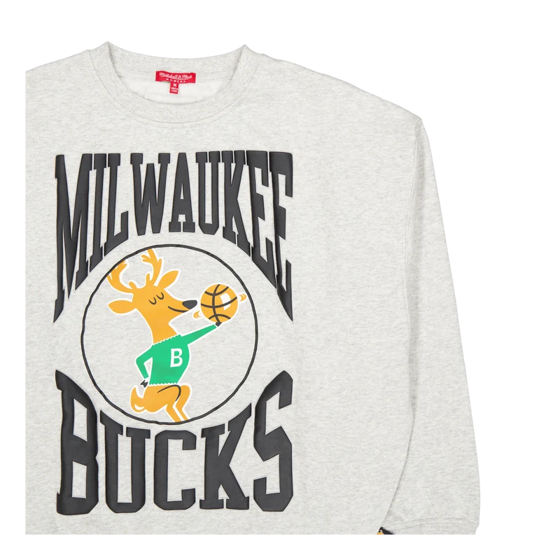 Bucks Womens Logo Lt Crew 3.0 Grey Heather