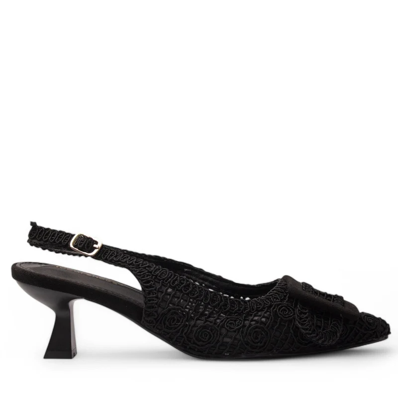 Europeon Union Women Black Magdool Heels #3878