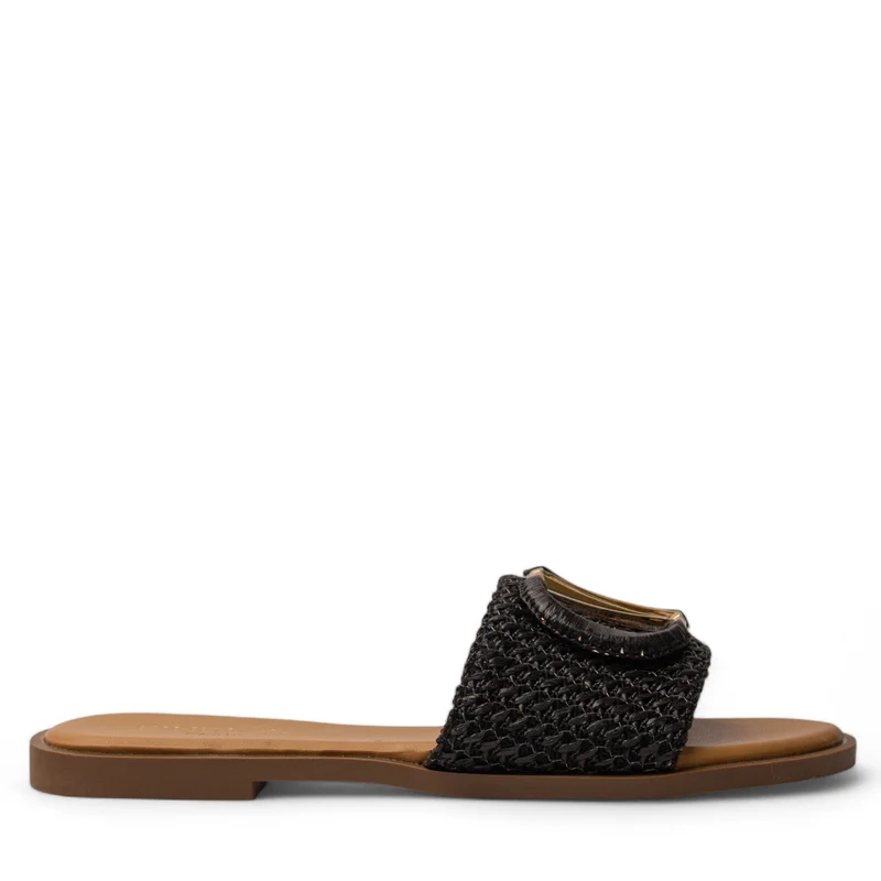 Europeon Union Women Black Magdool Slipper #4090