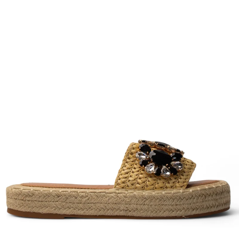 Europeon Union Women Black Khesh Slipper #4025