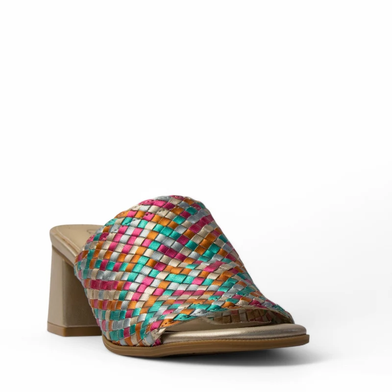 Spanish Women MixColors Leather Wedges #4274