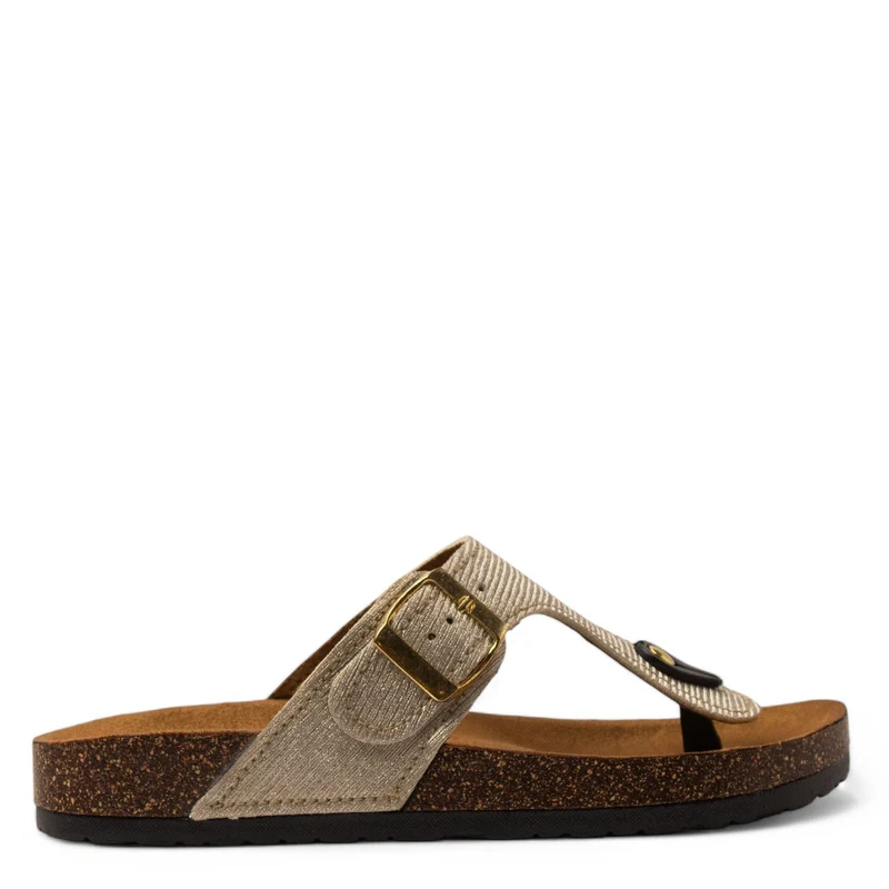 Women Gold Glitter Slipper #3795