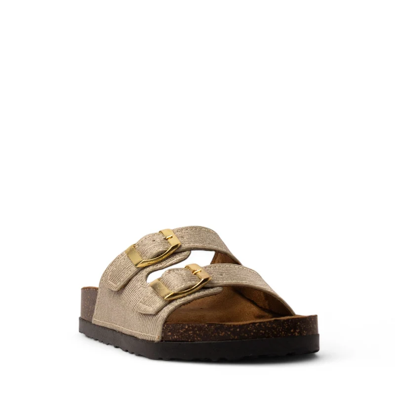 Women Gold Glitter Slipper #3776
