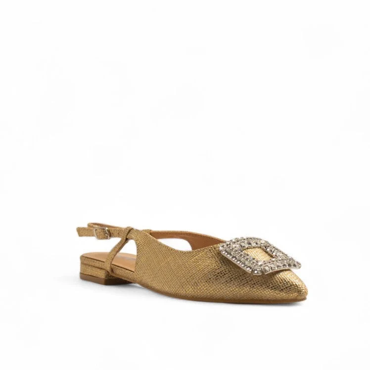 Europeon Union Women Gold Leather Mules #3565