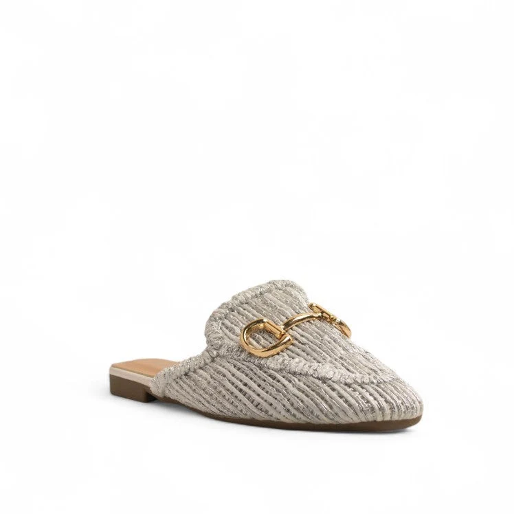 Europeon Union Women Silver Wicker Mules #3567