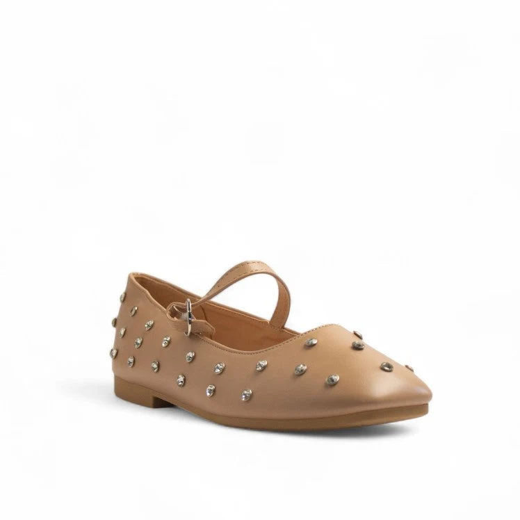 Europeon Union Women Beige Leather Ballerina #3170