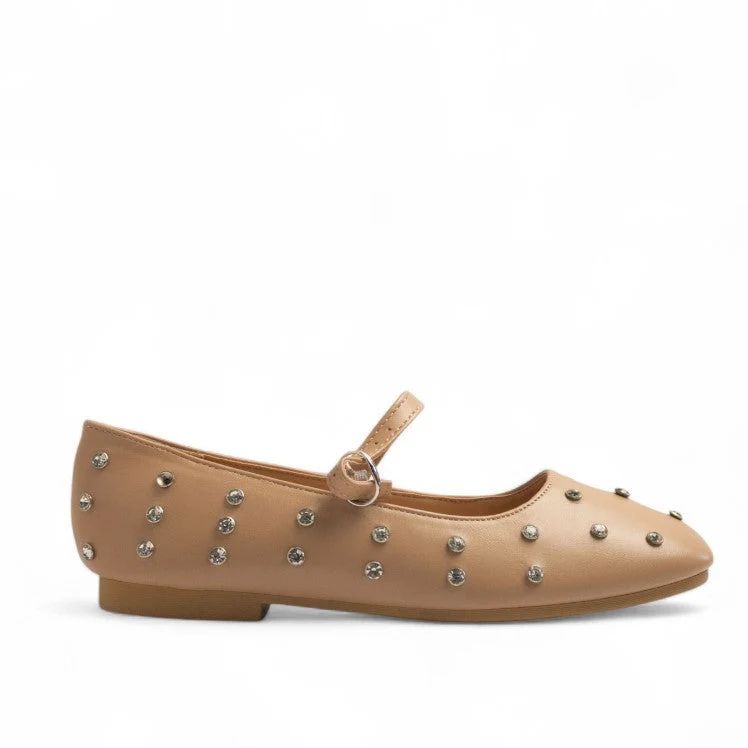 Europeon Union Women Beige Leather Ballerina #3170