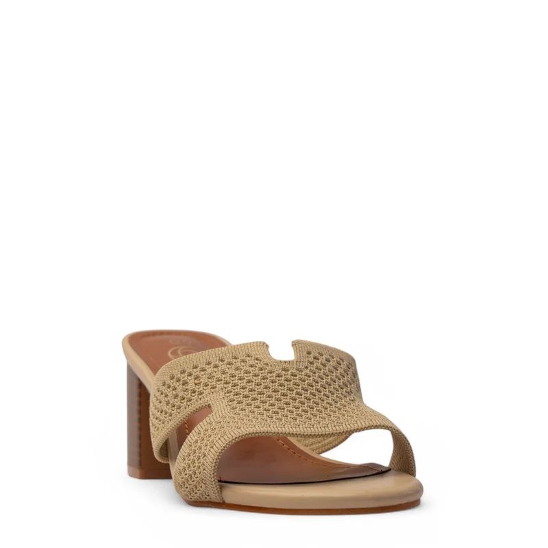 Europeon Union Women Beige Cloth Heels #3970