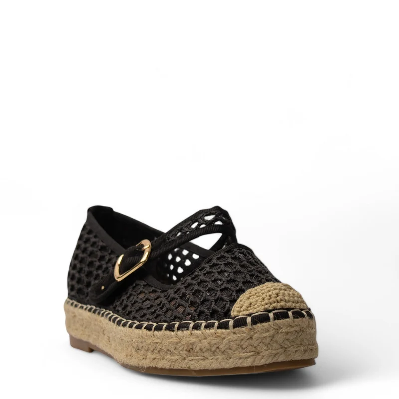 Europeon Union Women Black Cloth Shoe #3871