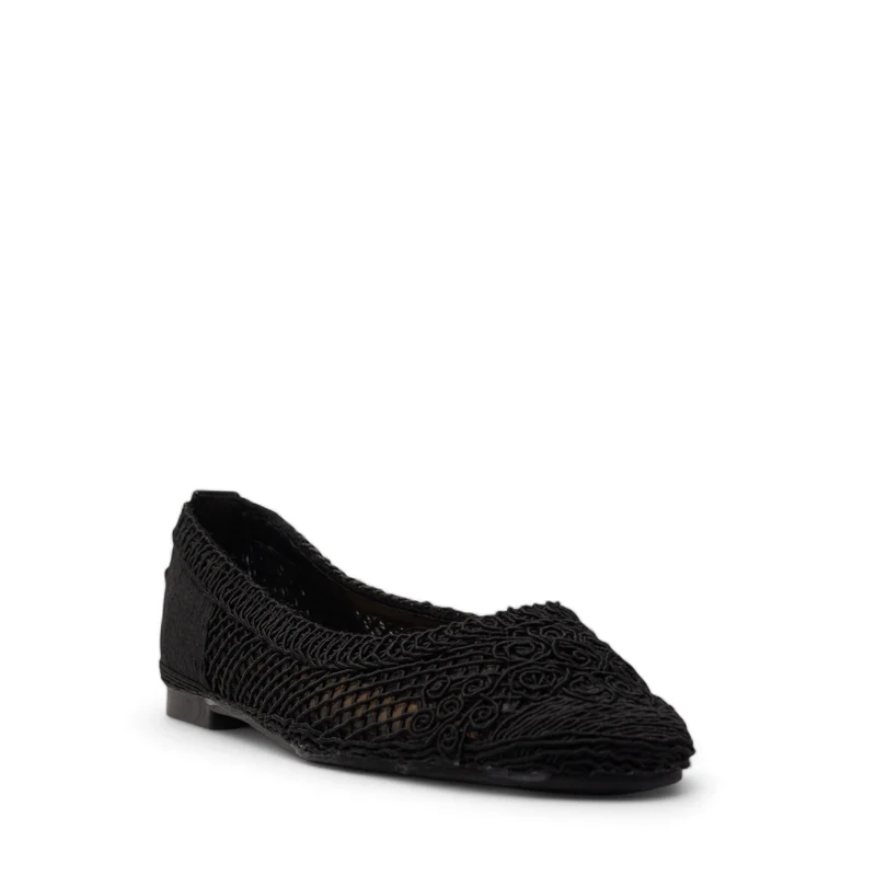 Europeon Union Women Black Cloth Ballerina #3848