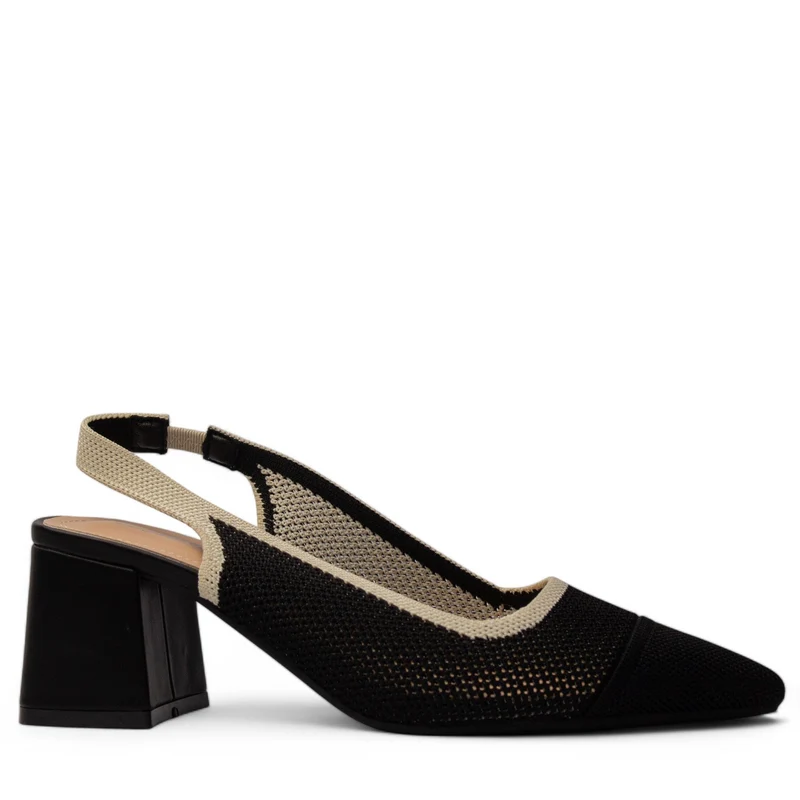 Europeon Union Women Black Cloth Sandal #4133