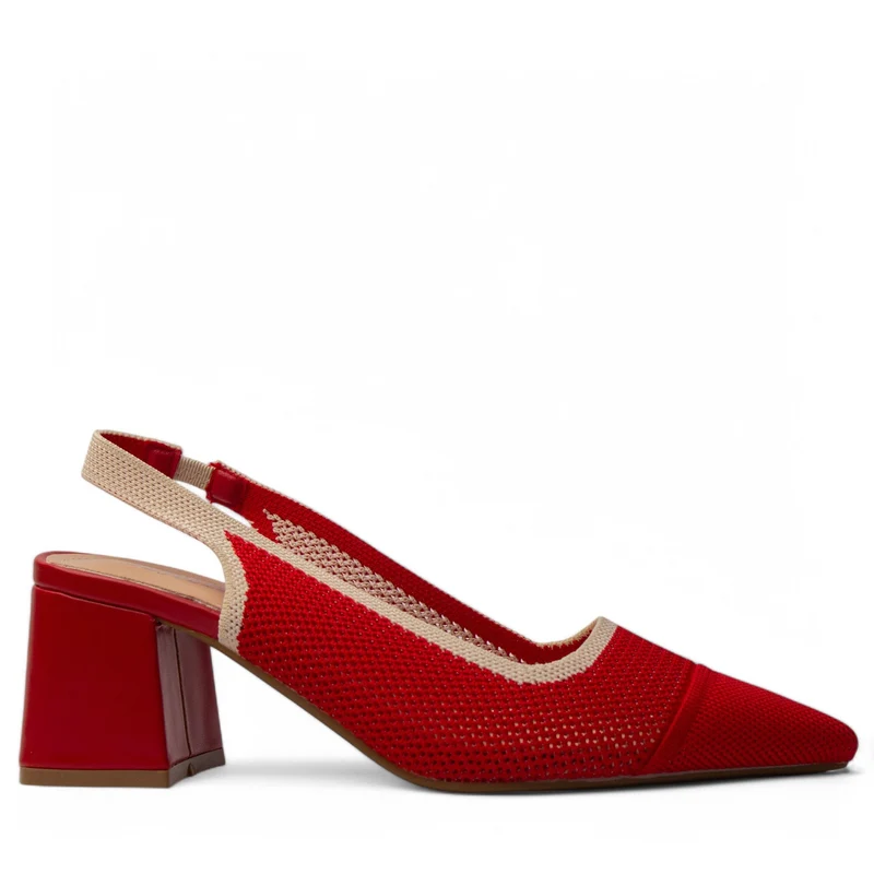 Europeon Union Women Red Cloth Sandal #4132