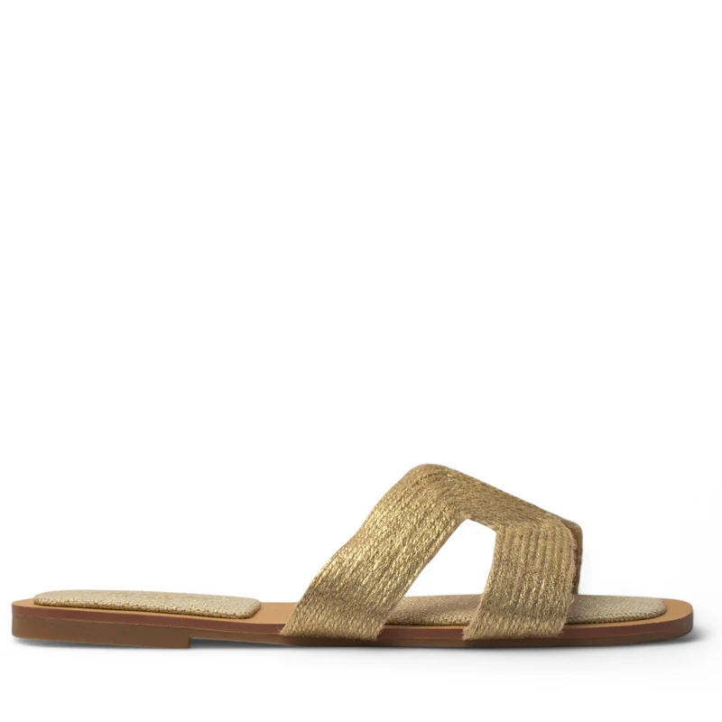 Europeon Union Women Gold Khesh Slipper #4020