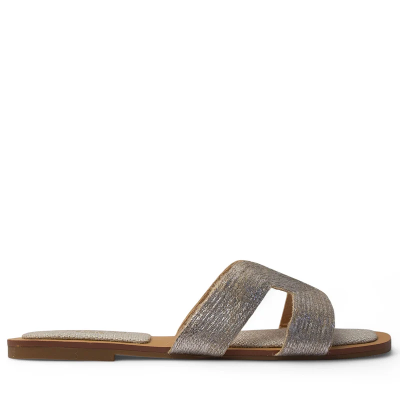 Europeon Union Women Silver Khesh Slipper #4018