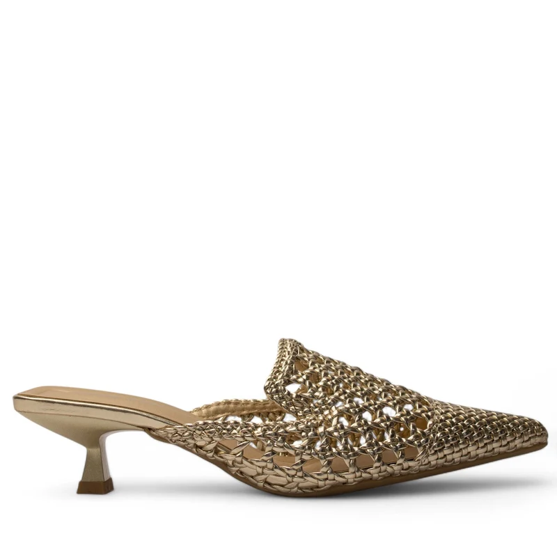 Europeon Union Women Gold Magdool Heels #4229